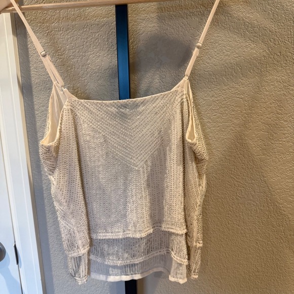Parker 2 Three 4 Cream Beaded Camisole Top Women's Small - Picture 3 of 6